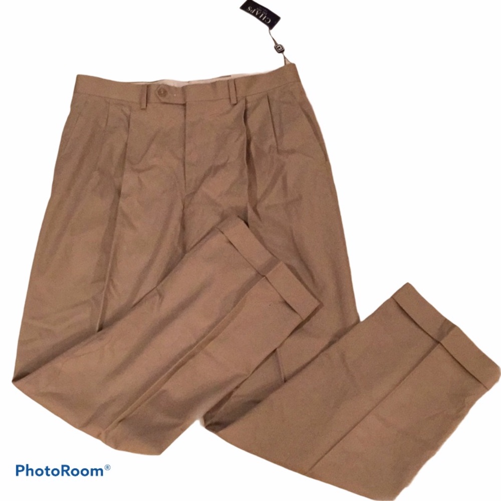 🌀MEN’S 100% Cotton Cuffed Chaps Khakis 34w…